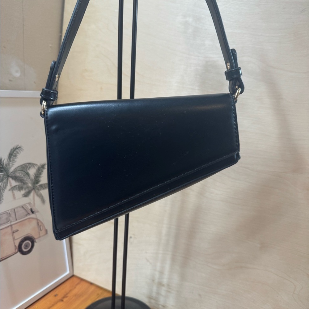 Madison West Black Triangle Shoulder Bag - Picture 2 of 13